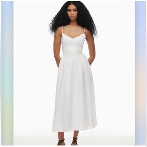 Aritzia White Linen Maxi Dress
